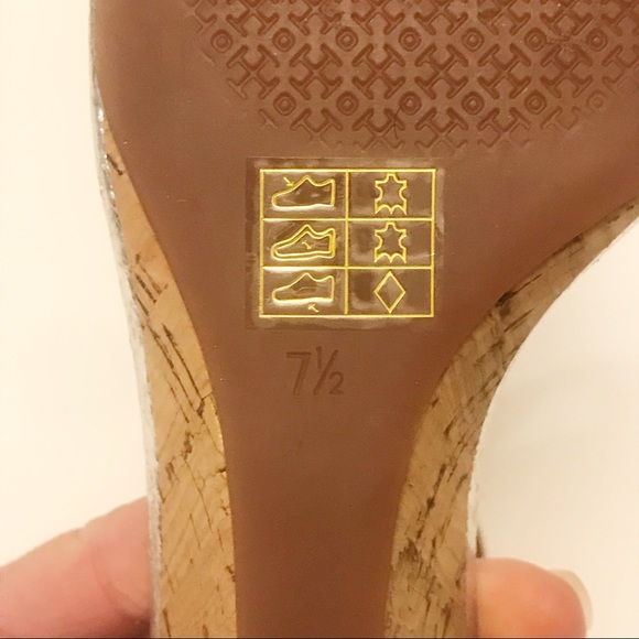 Tory Burch Silver Savannah Wedge Sandals - Picture 5 of 7